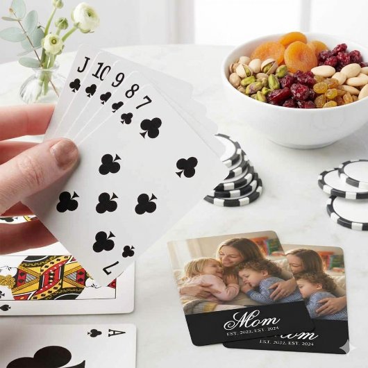 Aangepaste foto Moeder Geschat jaar Minimalistisch Pokerkaarten