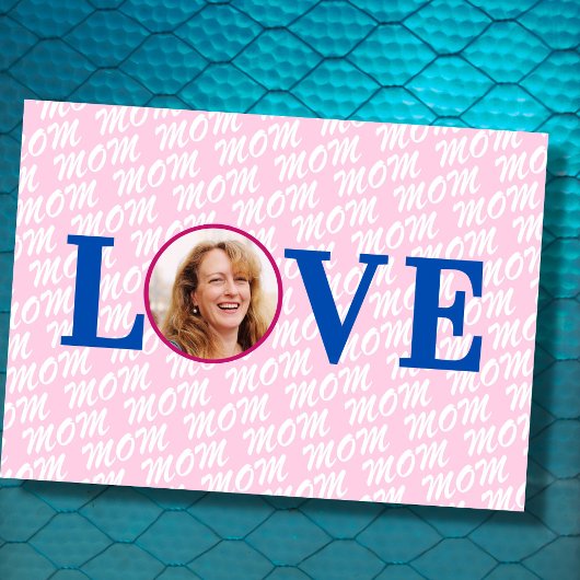 Aangepaste foto Moeder Moeder moderne elegante roz Kaart