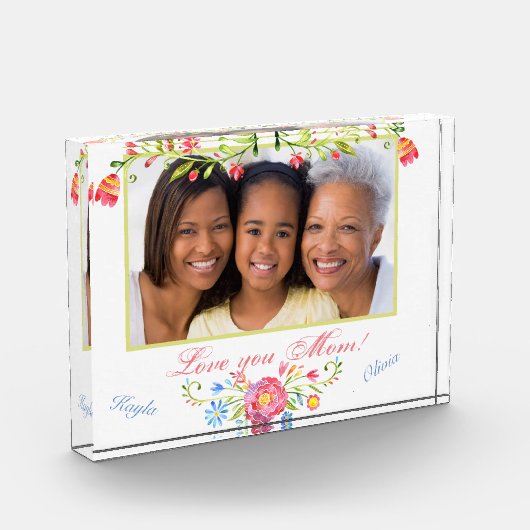 Aangepaste foto, Moederdag Acrylcadeau Fotoblokken (Links)