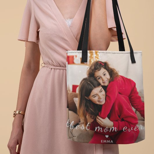 Aangepaste foto Moederdag Beste moeder ooit typogr Tote Bag