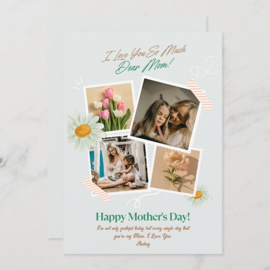 Aangepaste foto Moederdag hou van je mam (Voorkant / Achterkant)