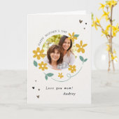 Aangepaste foto Moederdag hou van je mam Kaart (Gele Bloem)