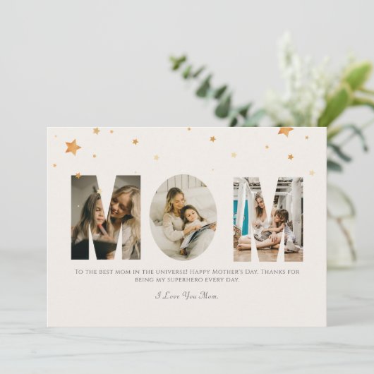 Aangepaste foto Moederdag hou van je mam Kaart (Staand voorkant)