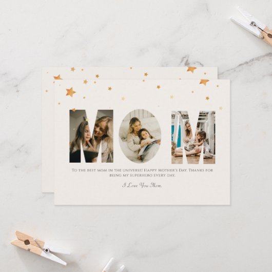 Aangepaste foto Moederdag hou van je mam Kaart (Voorkant / Achterkant in situ)