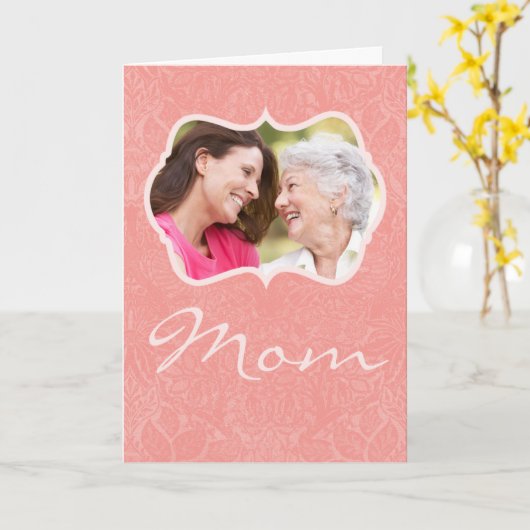 Aangepaste foto-Moederdag Kaart (Gele Bloem)