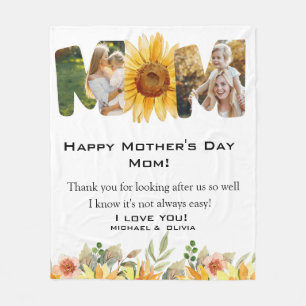 Aangepaste foto-Moederdag op maat Fleece Deken