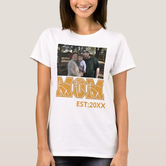 Aangepaste foto-Moederdag Sports Mam Basketball Ma T-shirt (Voorkant)
