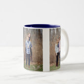 Aangepaste foto-mok - 3 verticale foto's gepersona tweekleurige koffiemok (Voorkant rechts)