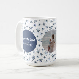 Aangepaste foto Mok met blauwe bloemen | Gepersona