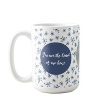 Aangepaste foto Mok met blauwe bloemen | Gepersona