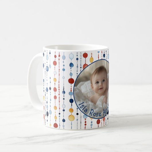 Aangepaste Foto Mok met Kleurrijke Dot Patroon C55 (Voorkant links)