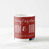 Aangepaste foto Mok Rood voor mam en pap (Center)