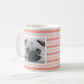 Aangepaste foto-Mok van Bright Blue Striped Patter Koffiemok (Voorkant links)