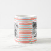 Aangepaste foto-Mok van Bright Blue Striped Patter Koffiemok (Center)