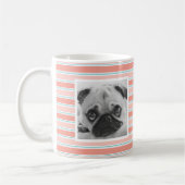 Aangepaste foto-Mok van Bright Blue Striped Patter Koffiemok (Links)
