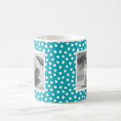 Aangepaste foto-Mok van het Bright Blue White Dot Koffiemok (Center)