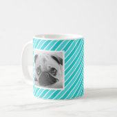 Aangepaste foto-Mok voor Bright Blue Stripe Patroo Koffiemok (Voorkant links)