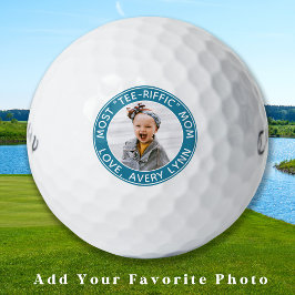 Aangepaste foto MOM gepersonaliseerde trendy moder Golfballen