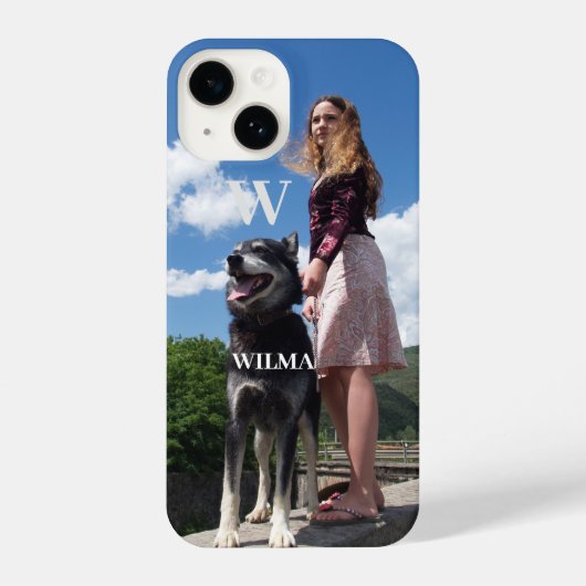 Aangepaste foto monogram Apple iPhone X|11|12|13|1 Hoesje (Achterkant)