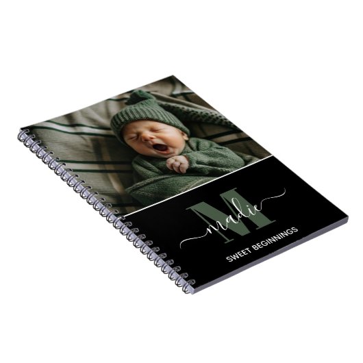 Aangepaste foto monogram baby notitieboek (Rechterzijde)