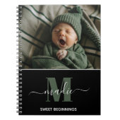 Aangepaste foto monogram baby notitieboek (Voorkant)