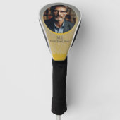 Aangepaste foto Monogram Beste papa ooit Goud Zilv Golfheadcover (Voorkant)