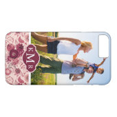 Aangepaste Foto & Monogram Bloempatroon met vogels Case-Mate iPhone Case (Achterkant (Horizontaal))
