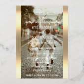 Aangepaste foto Monogram Evenement Hart Modern Folie Uitnodiging (Voorkant)