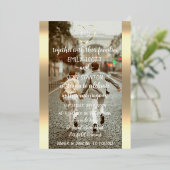 Aangepaste foto Monogram Evenement Hart Modern Folie Uitnodiging (Staand Voorkant)