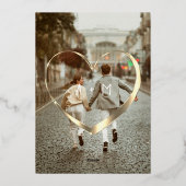 Aangepaste foto Monogram Evenement Hart Modern Folie Uitnodiging (Achterkant)