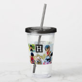 Aangepaste foto-monogram Initiaal Letter op maat Acryl Drinkbeker (Achterkant)