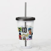 Aangepaste foto-monogram Initiaal Letter op maat Acryl Drinkbeker (Voorkant)