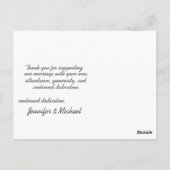 Aangepaste foto Monogram logo bruiloft Bedankt Briefkaart (Achterkant)