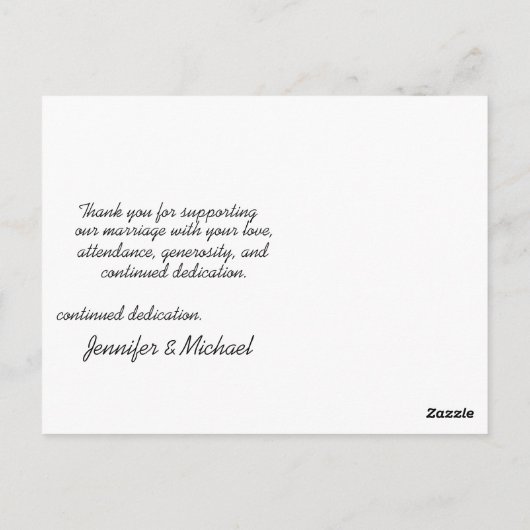 Aangepaste foto Monogram logo bruiloft Bedankt Briefkaart (Achterkant)