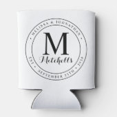 Aangepaste foto Monogram naam Datum bruiloft Blikjeskoeler (Achterkant)