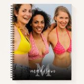 Aangepaste foto Monogram naam Notitieboek (Voorkant)