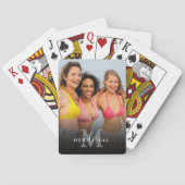 Aangepaste foto Monogram naam Pokerkaarten (Achterkant)