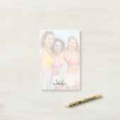 Aangepaste foto Monogram naam Post-it® Notes (Op bureau)