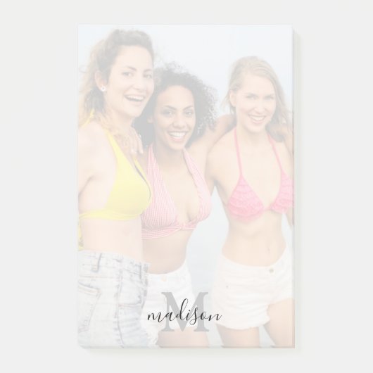 Aangepaste foto Monogram naam Post-it® Notes (Voorkant)