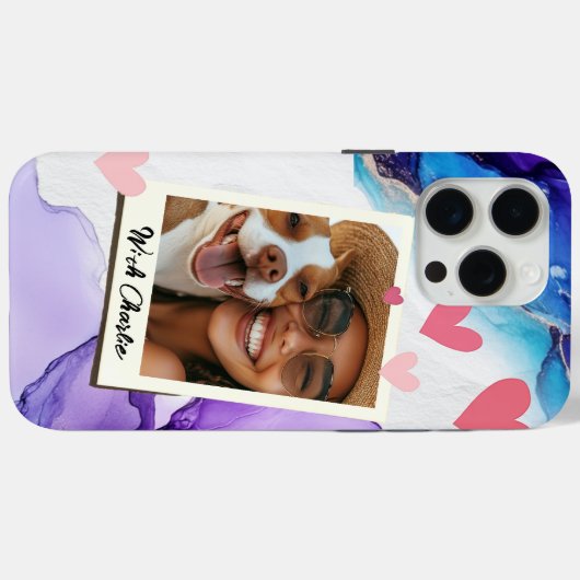 Aangepaste foto Monogram Naam Uw telefoonhoesje Case-Mate iPhone Case (Achterkant (horizontaal))