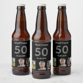 Aangepaste foto-monogram op feestdag bier etiket (Flessen)