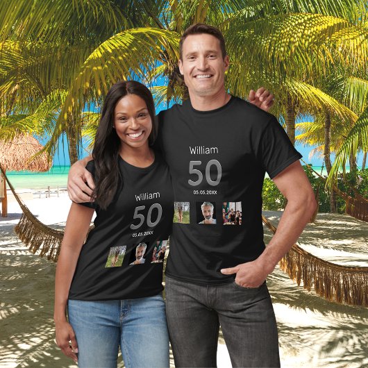 Aangepaste foto-monogram op feestdag t-shirt