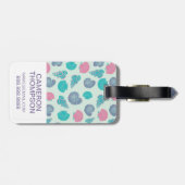 Aangepaste foto & monogram pastel zeeschelp patroo bagagelabel (Achterkant horizontaal)