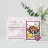  Aangepaste Foto Monogram Roze Recept Kaart (Staand voorkant)