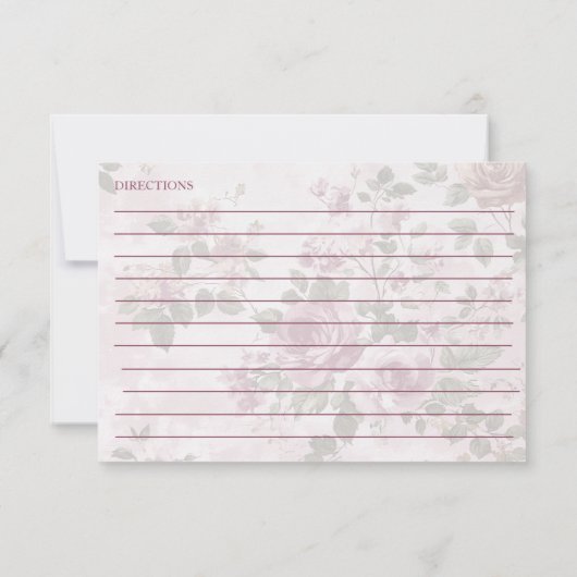 Aangepaste Foto Monogram Roze Recept Kaart (Achterkant)