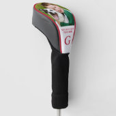 Aangepaste foto Monogramed Foto Persoonlijk Rood Golfheadcover (Schuin)