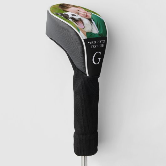 Aangepaste foto Monogrammed Foto gepersonaliseerd Golfheadcover (Schuin)
