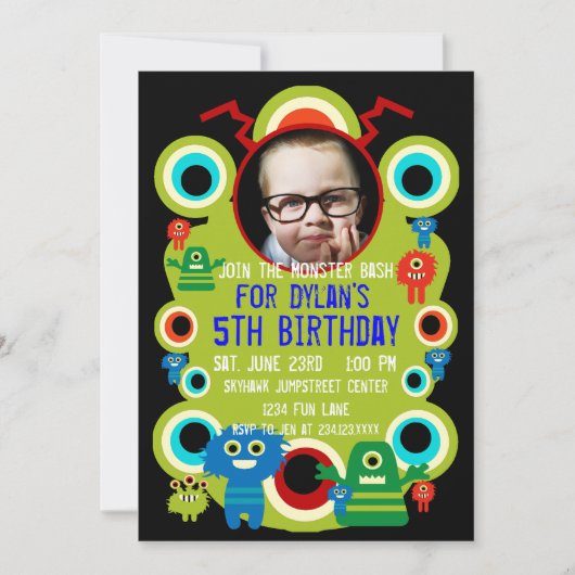 Aangepaste foto-monster van Birthday Party - uitno Kaart (Voorkant)