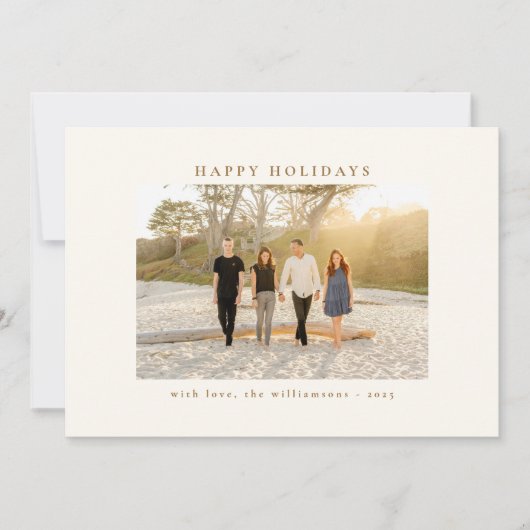 Aangepaste foto mooie grijze botanische elegante feestdagenkaart (Voorkant)