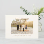 Aangepaste foto mooie grijze botanische elegante feestdagenkaart (Staand voorkant)